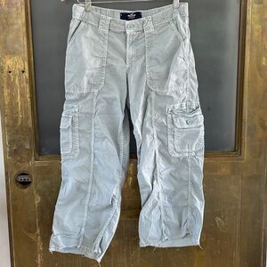 Vintage Hollister Y2K Low Rise Baggy Cargo Pants Baby Blue S